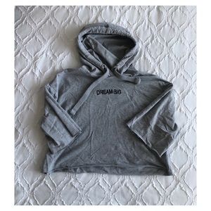 EUC, Embroidered Lettering Cropped Hoodie